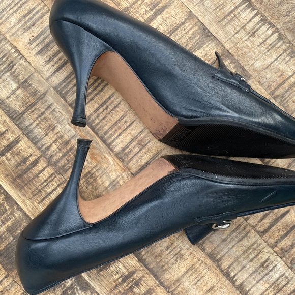Gucci vintage pointed shoes in black leather with horsebit fronts in silver tone - Picture 5 of 7